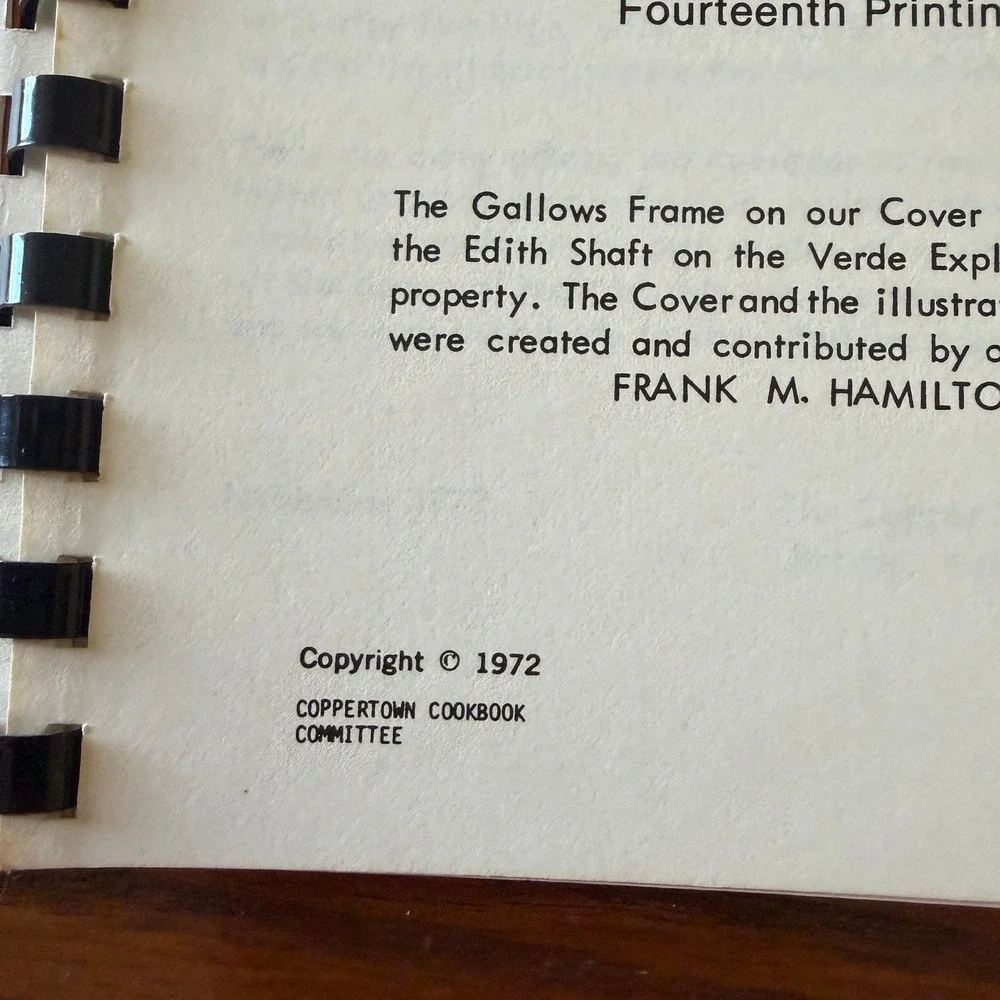 The Copper Town Cook Book Jerome Arizona Frank M Hamilton Art Vintage 1972